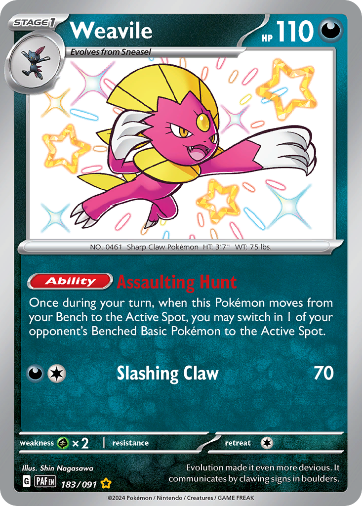 Paldean Fates Weavile #183/91